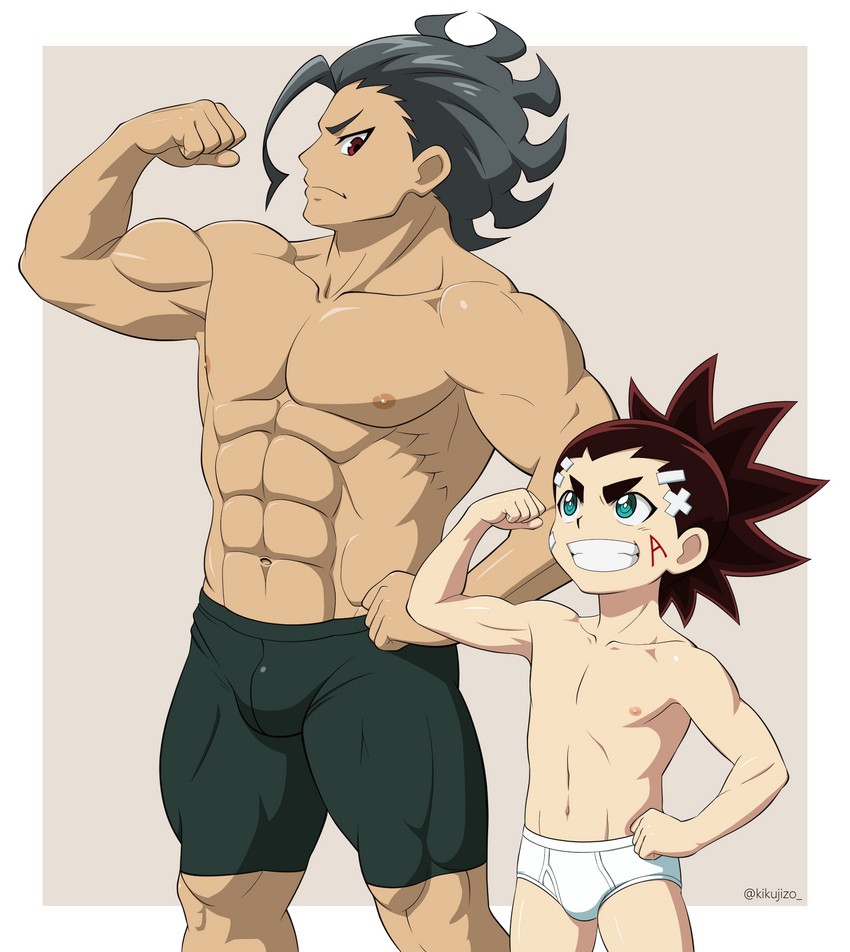 akaba aiga and ou houi (beyblade and 1 more) drawn by kikujizo