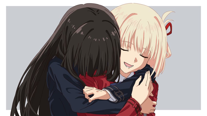 nishikigi chisato and inoue takina (lycoris recoil) drawn by asada7101