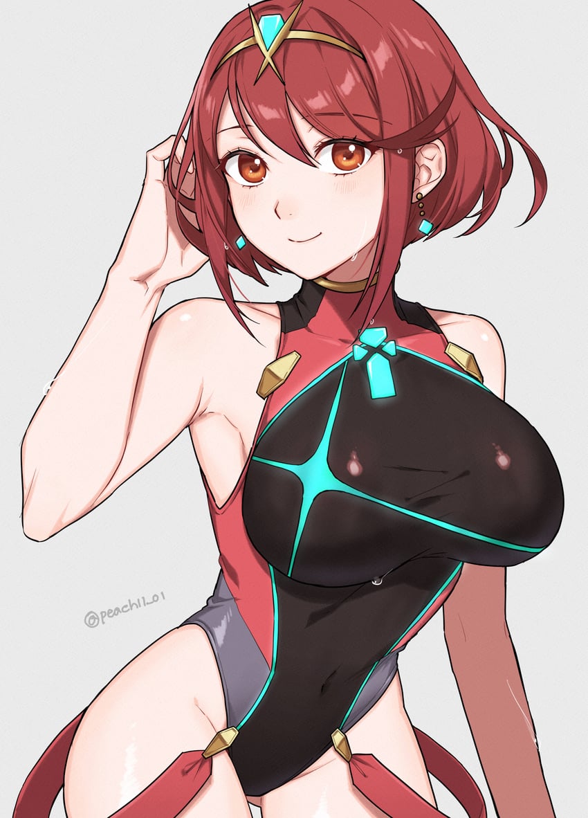 pyra (xenoblade chronicles and 1 more) drawn by shamu_(peach11_01)
