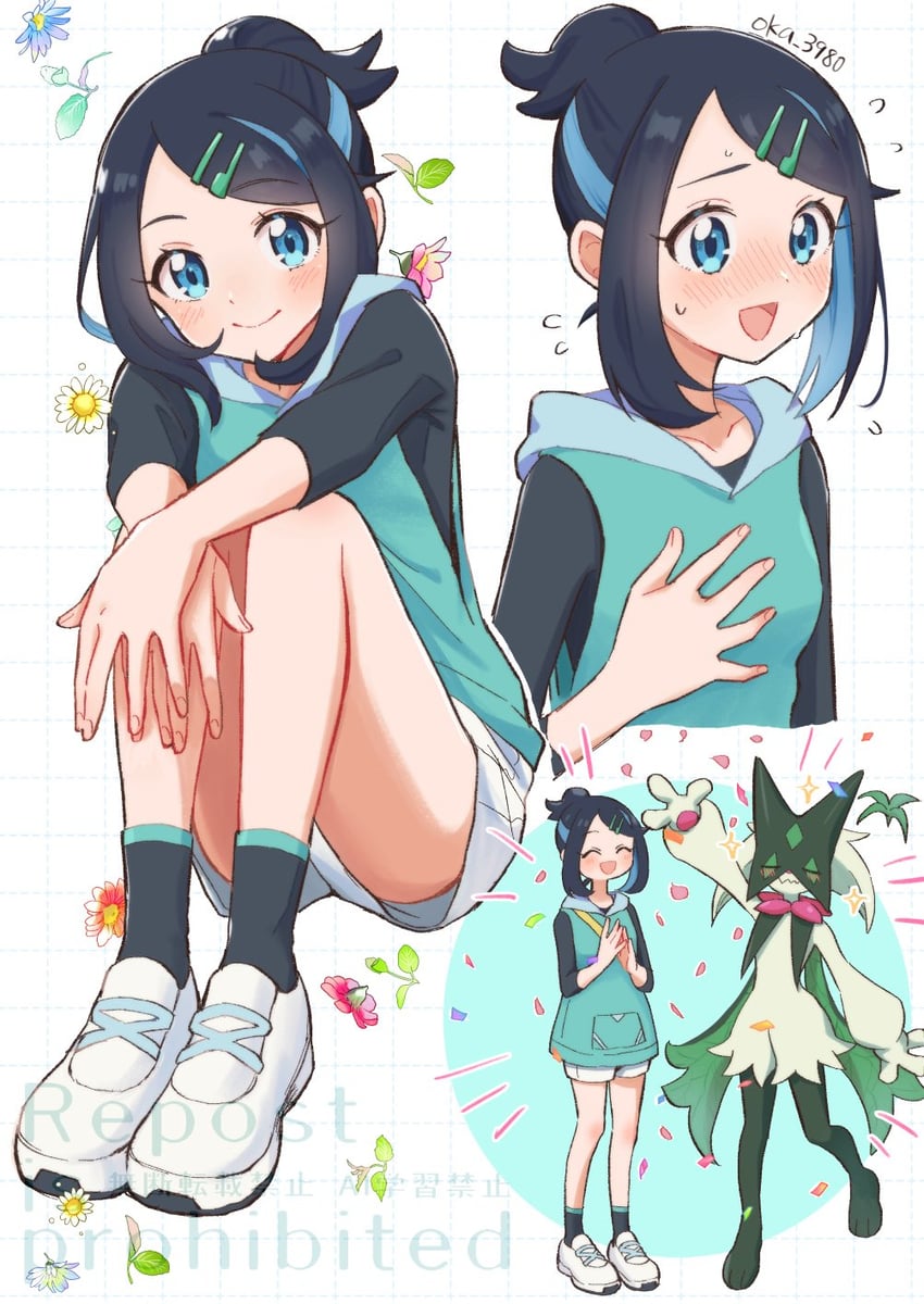 liko and meowscarada (pokemon and 1 more) drawn by oka_3776