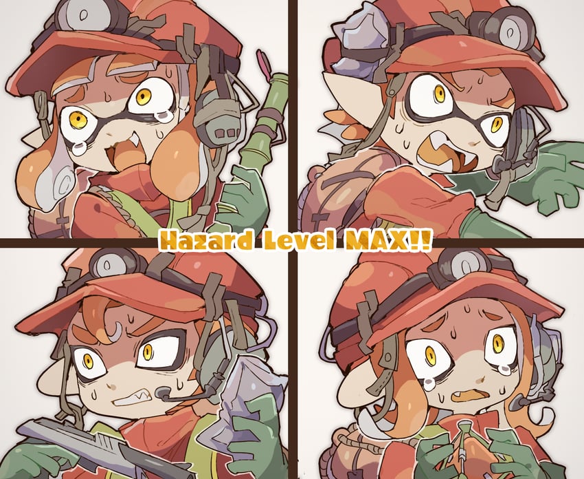 inkling player character, inkling girl, octoling player character, octoling girl, inkling boy, and 1 more (splatoon and 1 more) drawn by imaat
