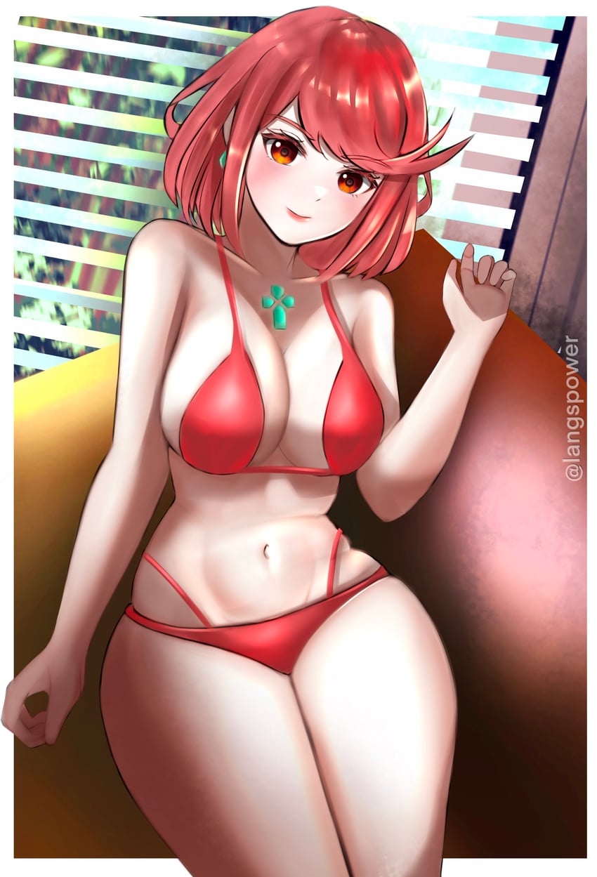 pyra (xenoblade chronicles and 1 more) drawn by langspower
