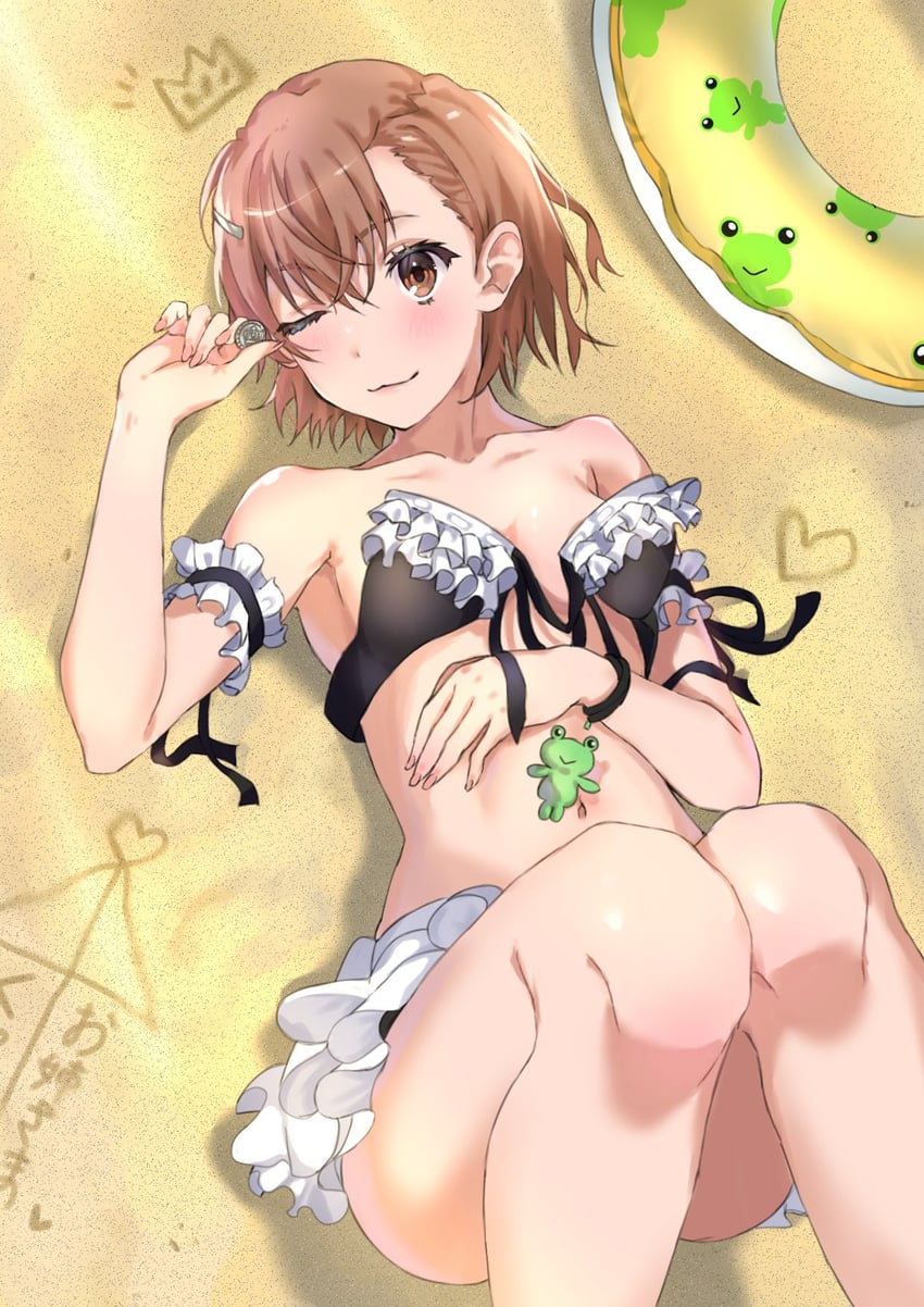 misaka mikoto and gekota (toaru majutsu no index and 1 more) drawn by sioo_1029