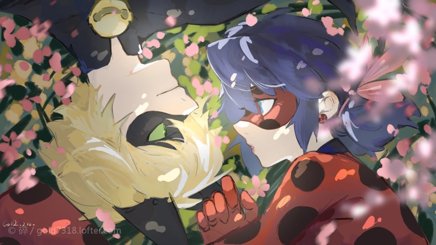 ladybug and chat noir (miraculous ladybug) drawn by suisui_00313