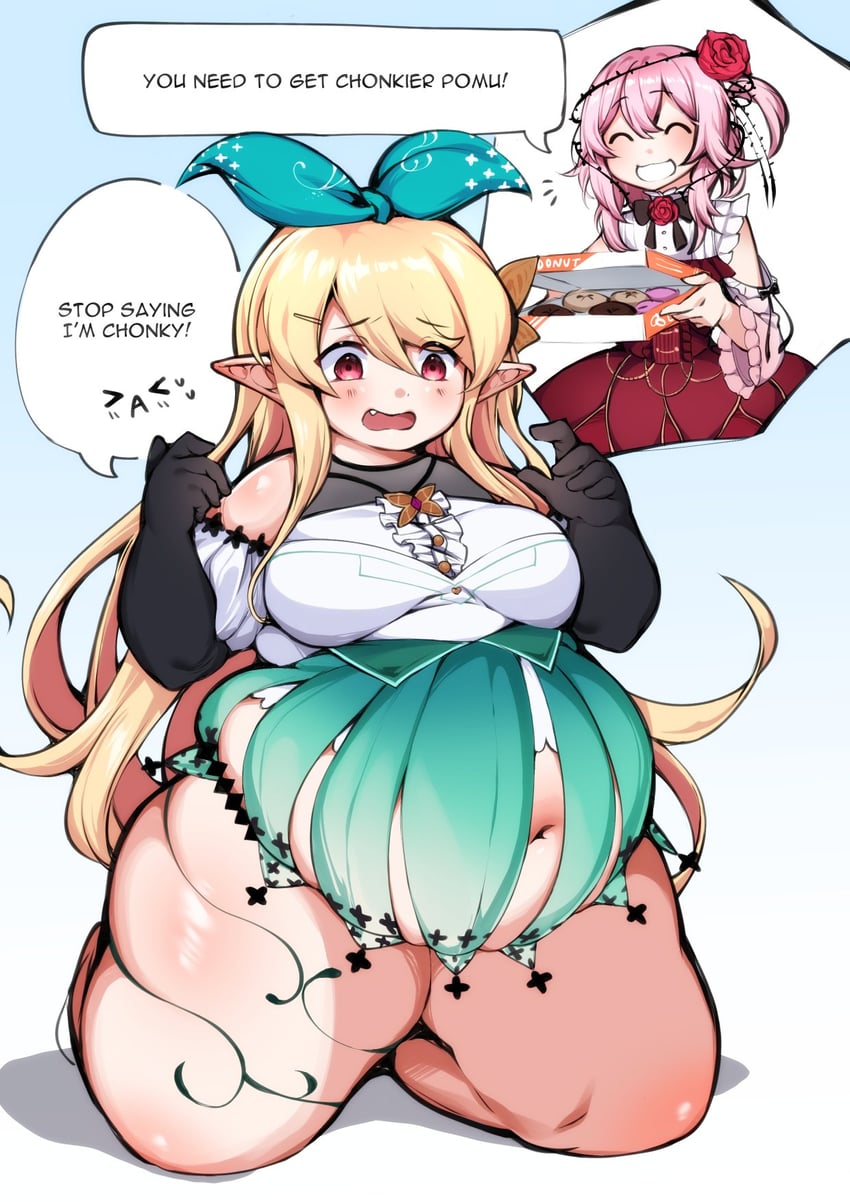 pomu rainpuff and rosemi lovelock (nijisanji and 1 more) drawn by mareena_(tsunaakan)