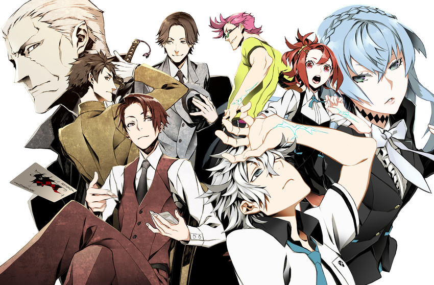 sonozaki noriko, miyoshi, agata katsuhira, takashiro chidori, sakuma, and 3 more (kiznaiver and 1 more) drawn by miwa_shirow