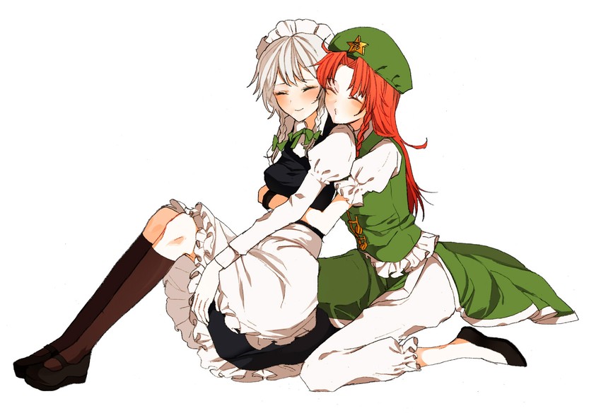 izayoi sakuya and hong meiling (touhou) drawn by mochino_(yumeura_fuumi)