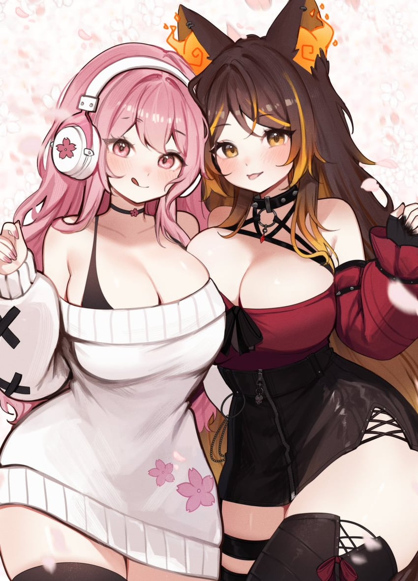 sinder and tashi.mp3 (indie virtual youtuber) drawn by sky_above_me