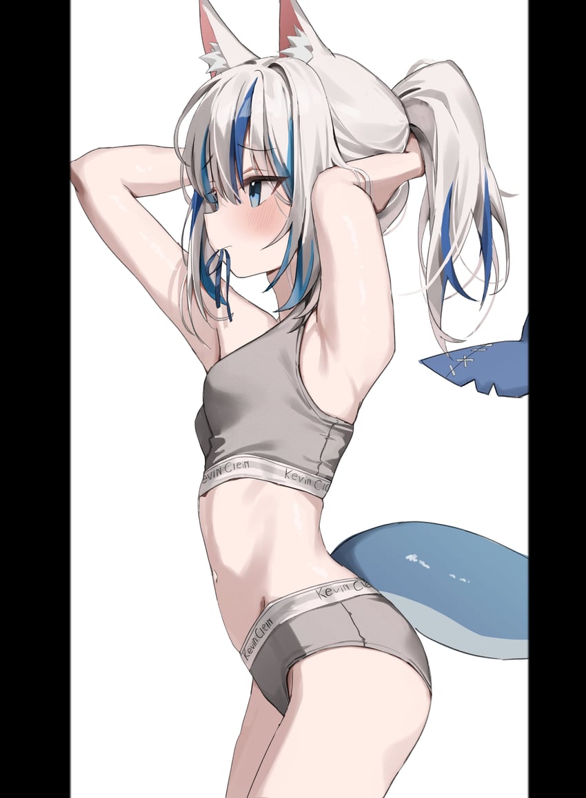 gawr gura (hololive and 1 more) drawn by scarlet_(wv0102)