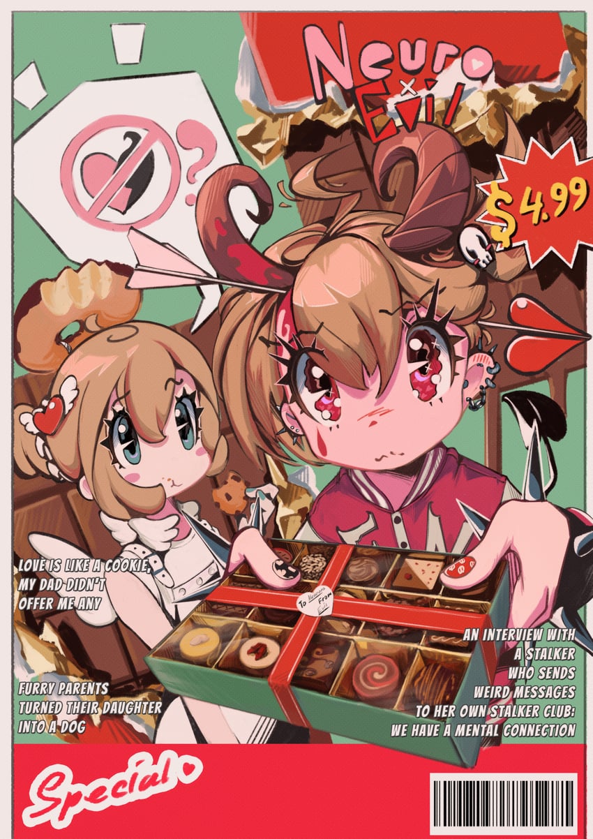 neuro-sama and evil neuro-sama (vedal ai) drawn by sadecsss