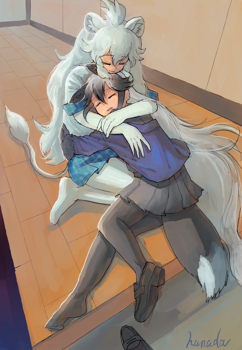 silver fox and white lion (kemono friends) drawn by hanada_(cobalt003)