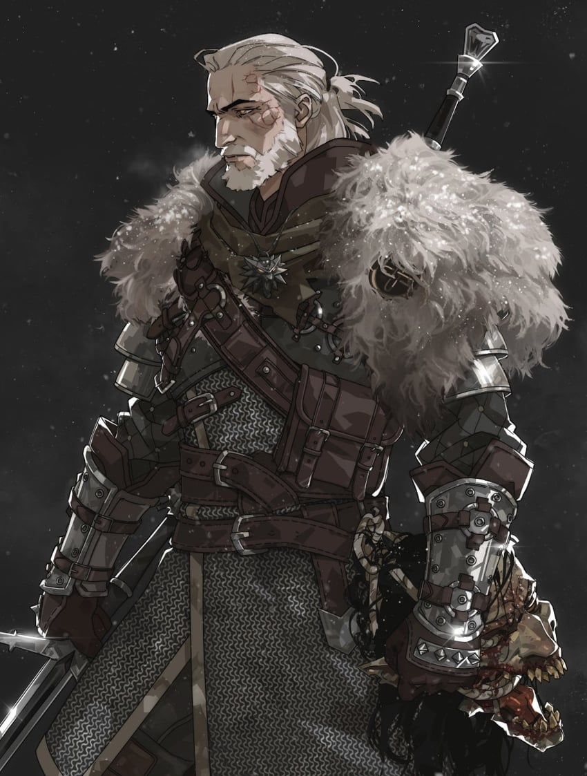 geralt of rivia (the witcher and 1 more) drawn by pontyk_blya