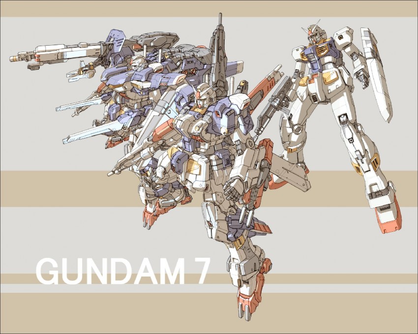 rx-78-7 gundam and full armor 7th gundam (gundam and 1 more) drawn by kou_(mechalog)
