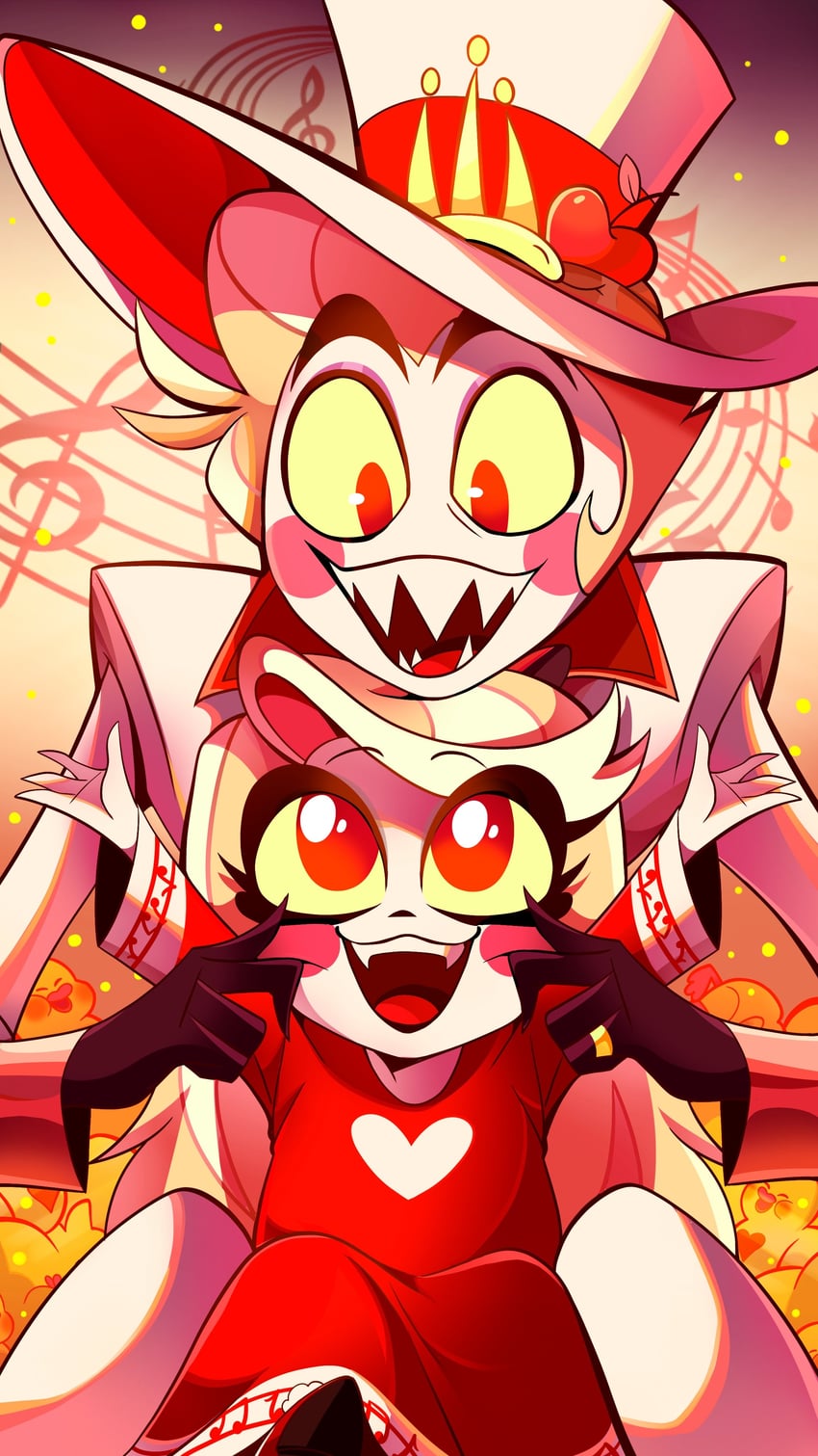 lucifer morningstar and charlie morningstar (hazbin hotel) drawn by chandllucky