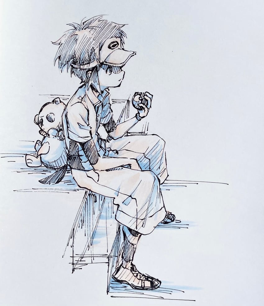oshawott and nate (pokemon and 1 more) drawn by tan_carbonnn