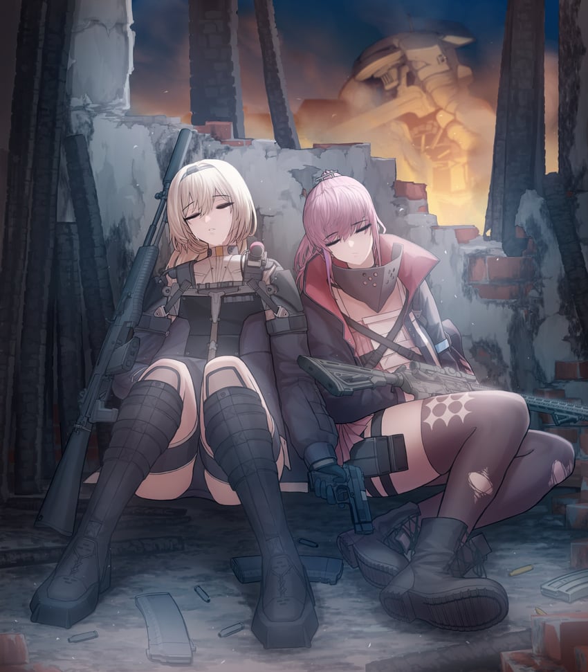 an-94 and st ar-15 (girls' frontline) drawn by cheogtanbyeong