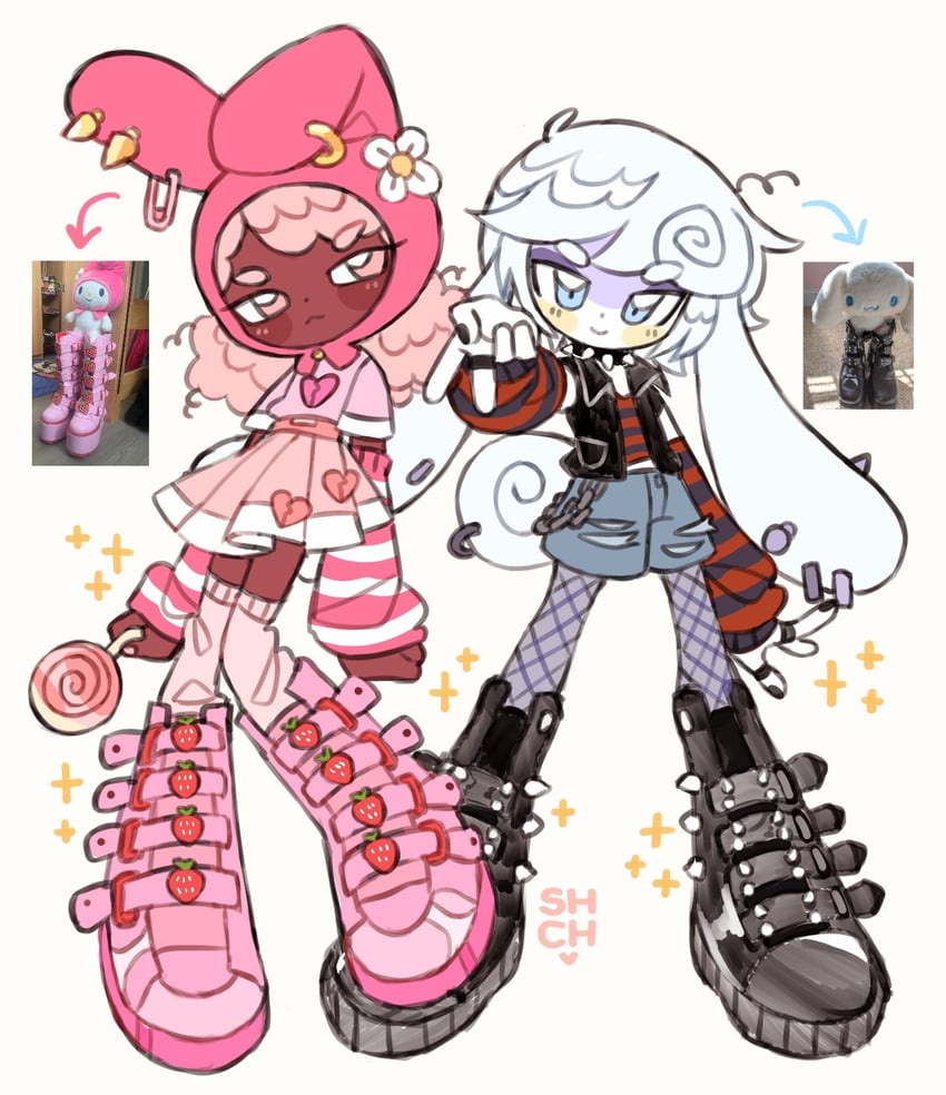 cinnamoroll and my melody (sanrio and 2 more) drawn by sharpycharot