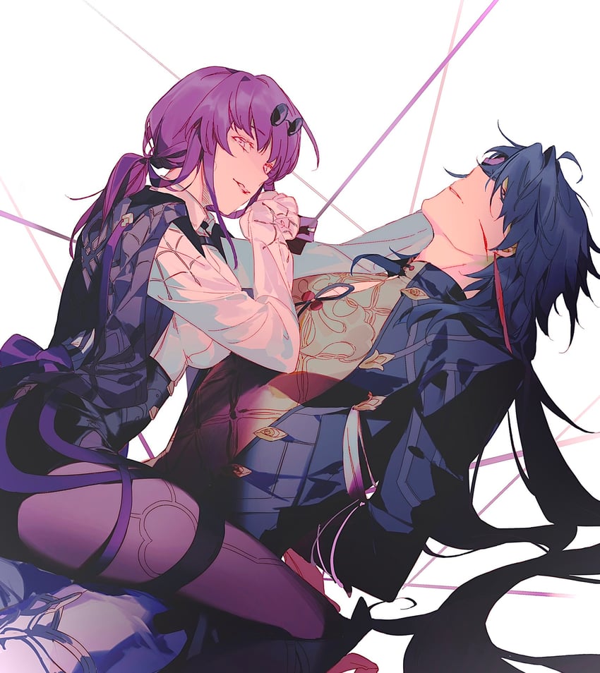 kafka and blade (honkai and 1 more) drawn by qaqaqaq86