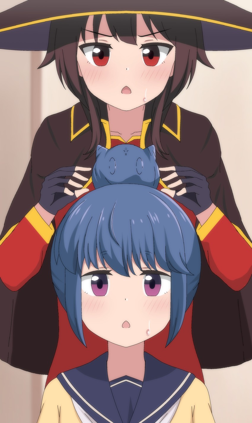 megumin, shima rin, chomusuke, saitou ena, and takahashi rie (kono subarashii sekai ni shukufuku wo! and 1 more) drawn by poa_mellhen