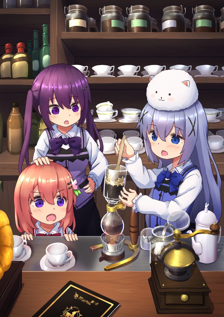 kafuu chino, hoto cocoa, tippy, and tedeza rize (gochuumon wa usagi desu ka?) drawn by mohei
