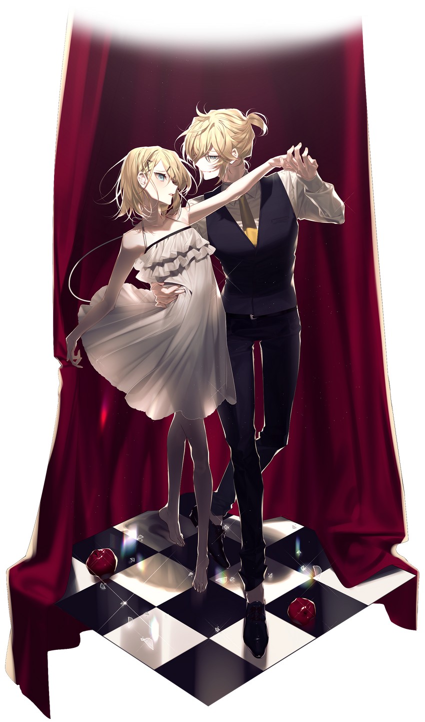 kagamine rin and kagamine len (vocaloid and 1 more) drawn by am_(deritsi411)