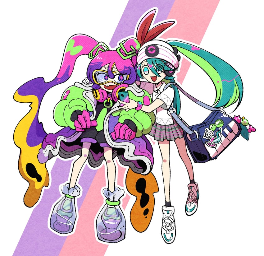 hatsune miku, psychic miku, and poison miku (pokemon and 2 more) drawn by mk_(mk_kerori)