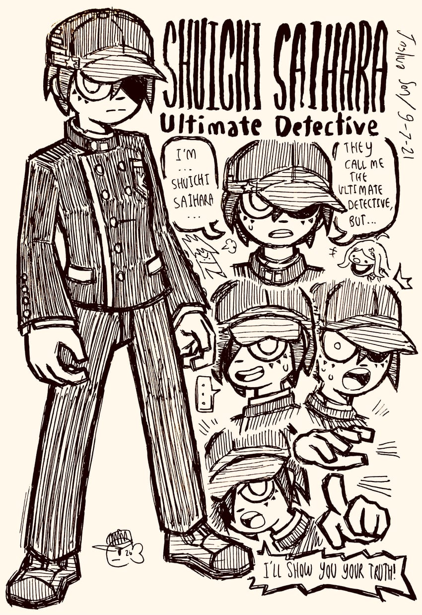 saihara shuichi, akamatsu kaede, and momota kaito (danganronpa and 1 more) drawn by josh-s26