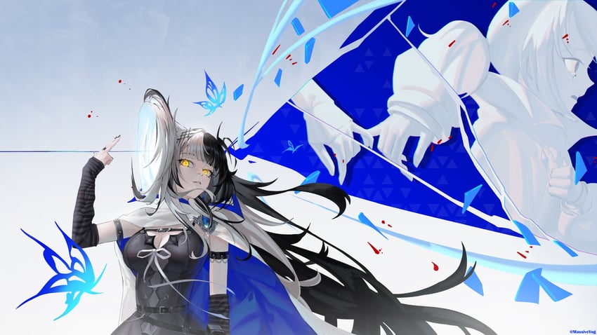 shiori novella and gigi murin (hololive and 2 more) drawn by massiveyog