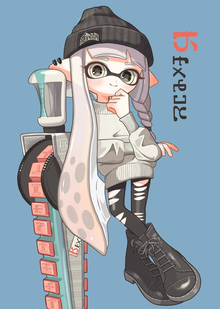 inkling player character and inkling girl (splatoon and 1 more) drawn by osakanagumi11