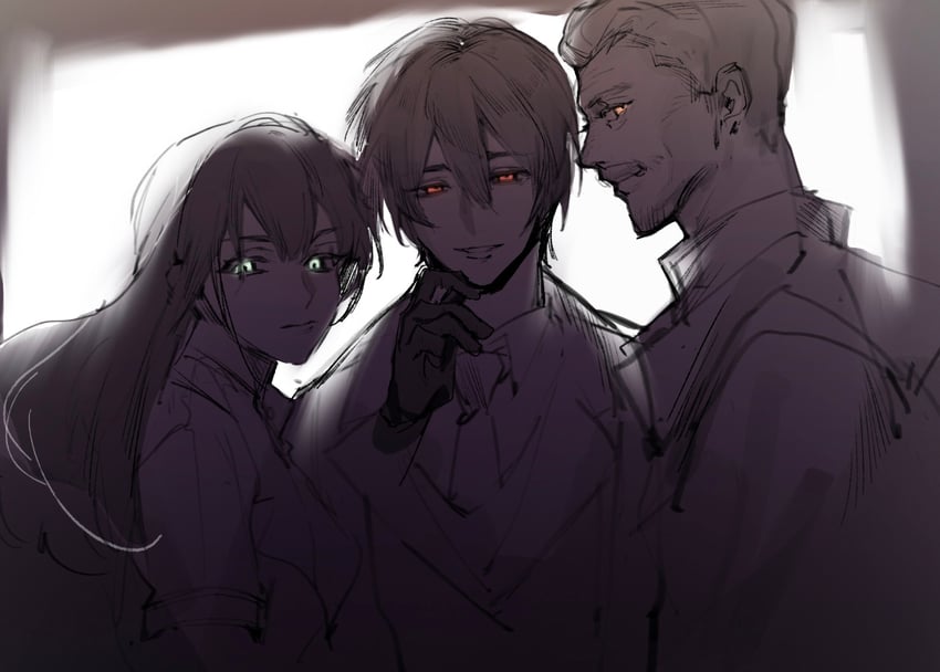 klein moretti, fors wall, and pallez zoroast (lord of the mysteries) drawn by ri_an_(futago)