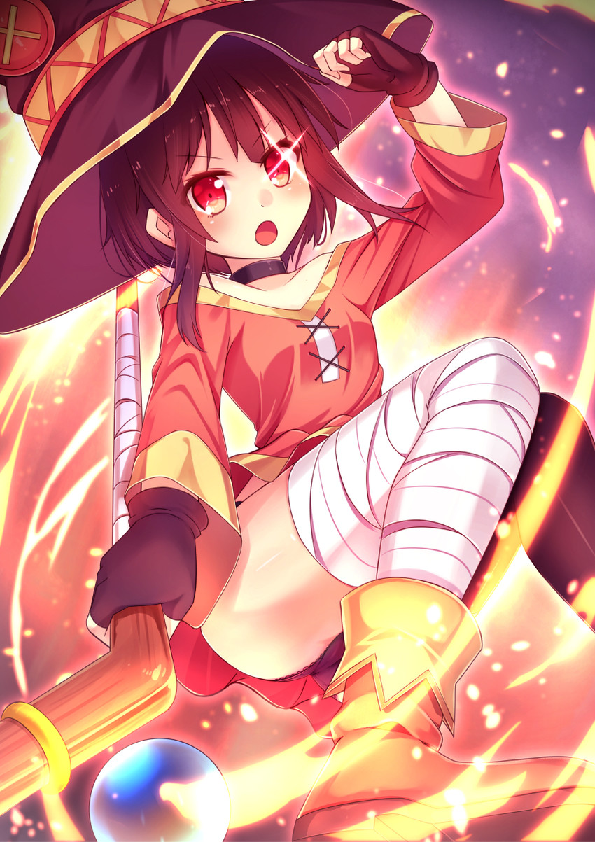 megumin (kono subarashii sekai ni shukufuku wo!) drawn by yan_(nicknikg)