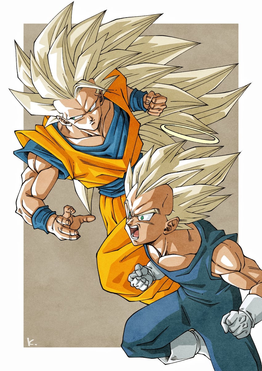 Goku ssj 1 y Vegeta ssj 1  Dragon ball, Manga collection, Goku