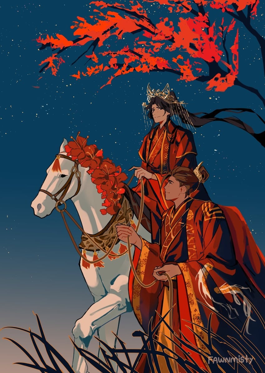 mu qing and feng xin (tianguan cifu) drawn by fawnmisty