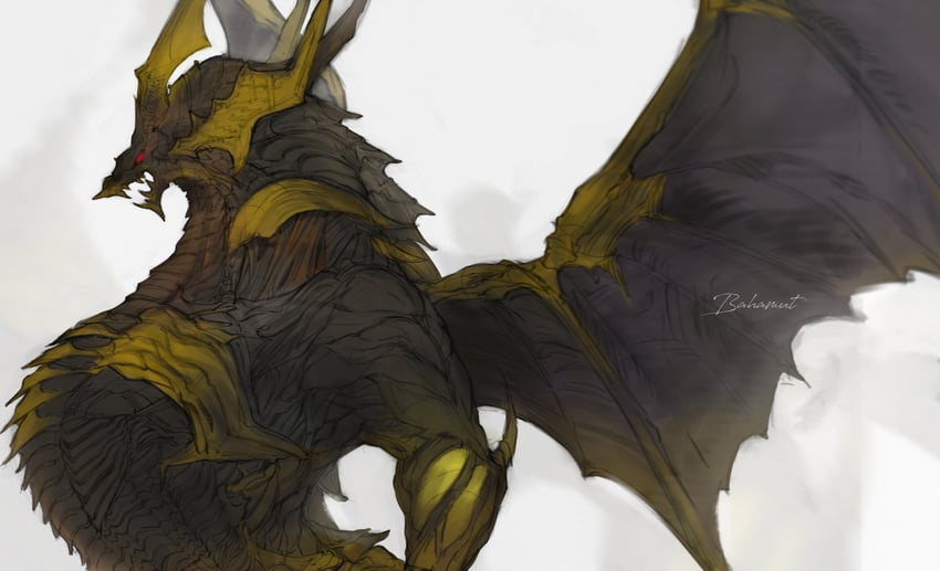 bahamut (final fantasy and 1 more) drawn by tladpwl03