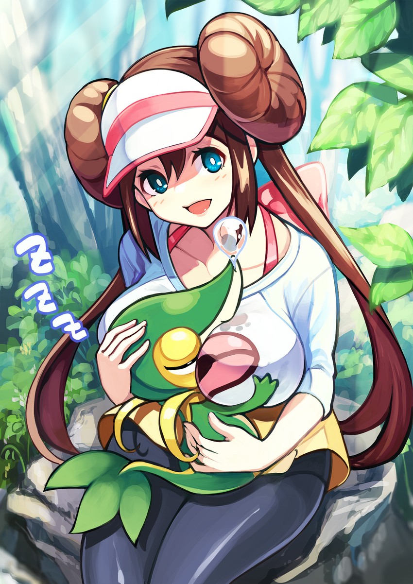 rosa and snivy (pokemon and 1 more) drawn by tonbo
