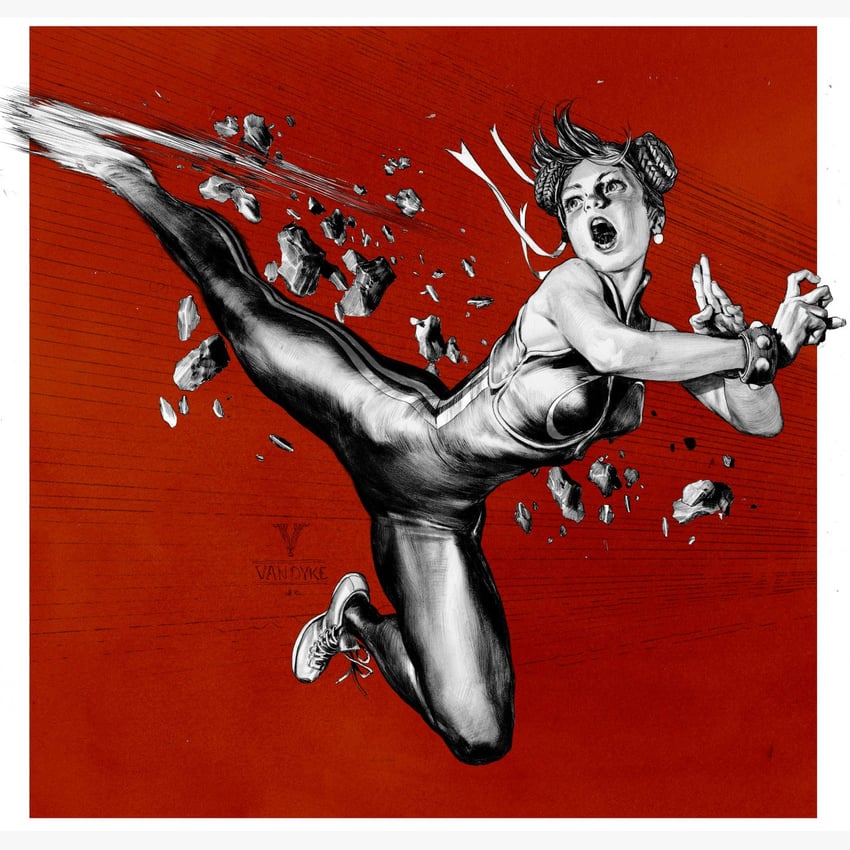 chun-li (street fighter and 1 more) drawn by geirrod_van_dyke