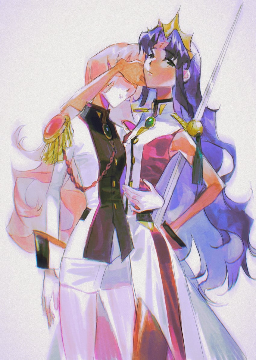 tenjou utena and himemiya anthy (shoujo kakumei utena and 1 more) drawn by aestheticismkari
