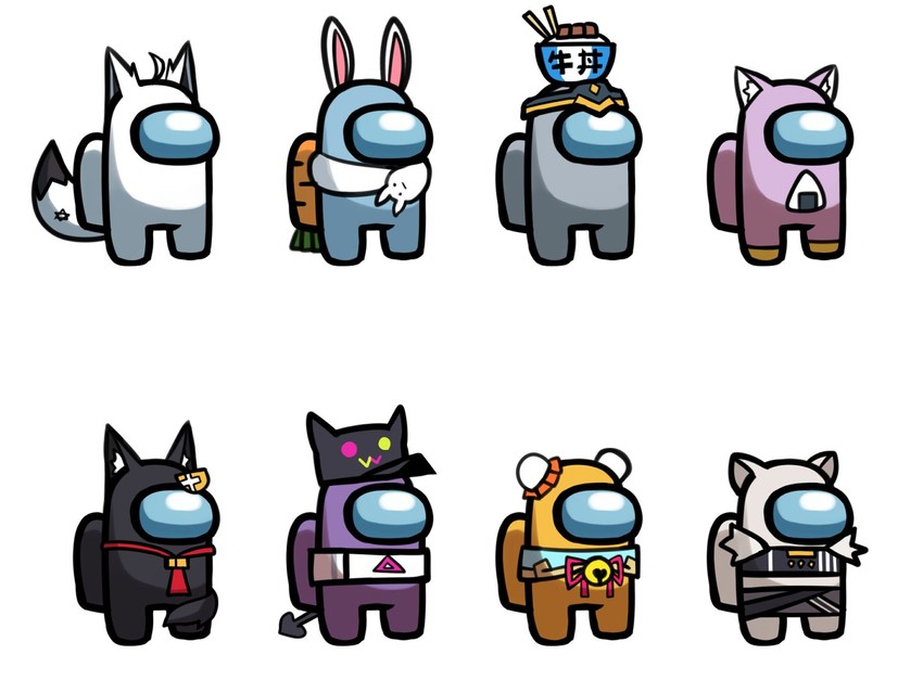 shirakami fubuki, usada pekora, nekomata okayu, tokoyami towa, ookami mio, and 6 more (hololive and 1 more) drawn by pinguinkotak