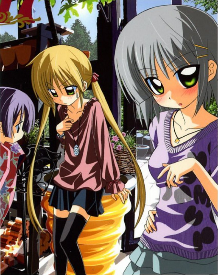 sanzen'in nagi, aizawa sakuya, and saginomiya isumi (hayate no gotoku!)