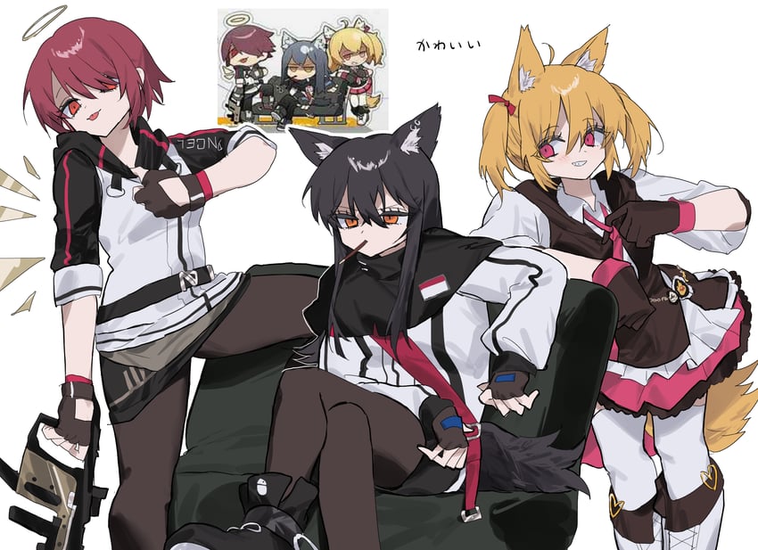 texas, exusiai, and sora (arknights) drawn by match_bou_(match_match03)