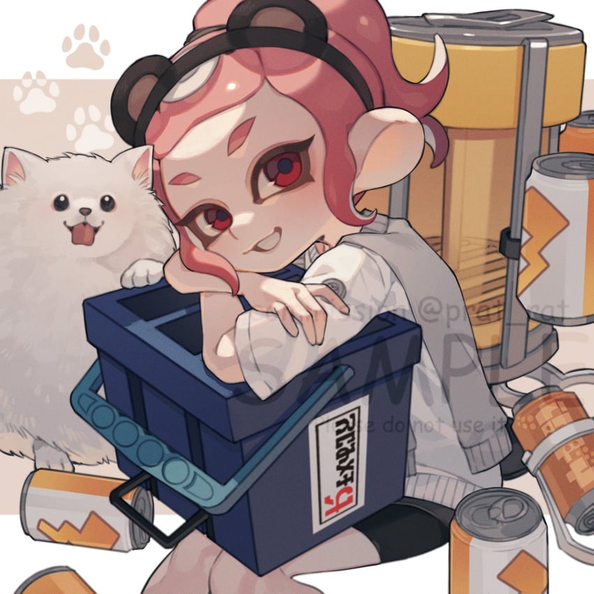 octoling player character and octoling girl (splatoon and 1 more) drawn by prat_rat
