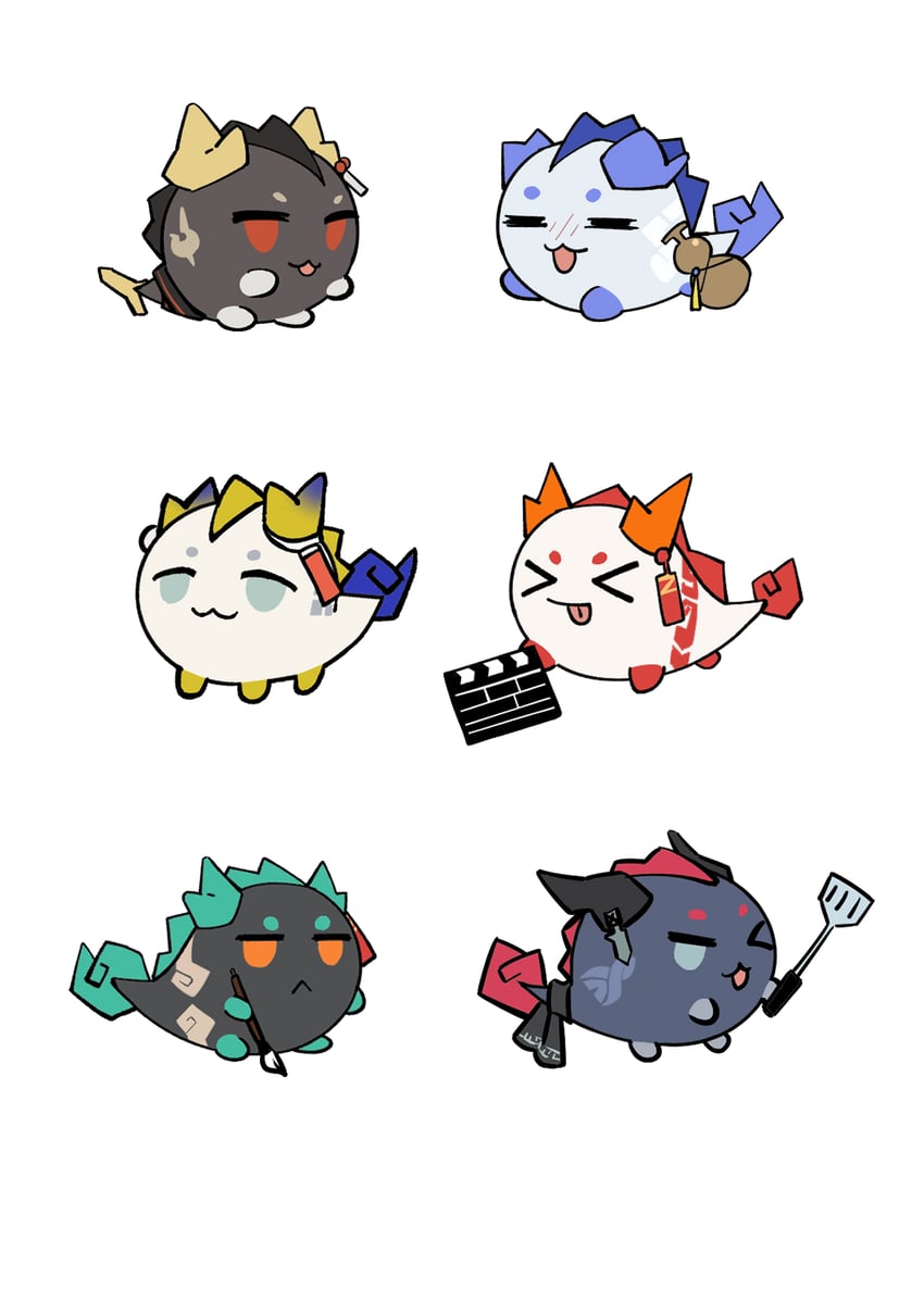 shu, dusk, nian, ling, chongyue, and 1 more (arknights) drawn by yu90472474