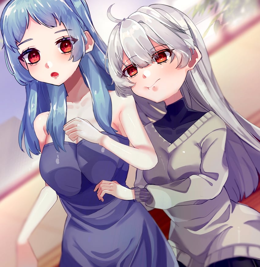 enri louvre and neun 02 (naraku and 1 more) drawn by asahi_(sky_asahi)