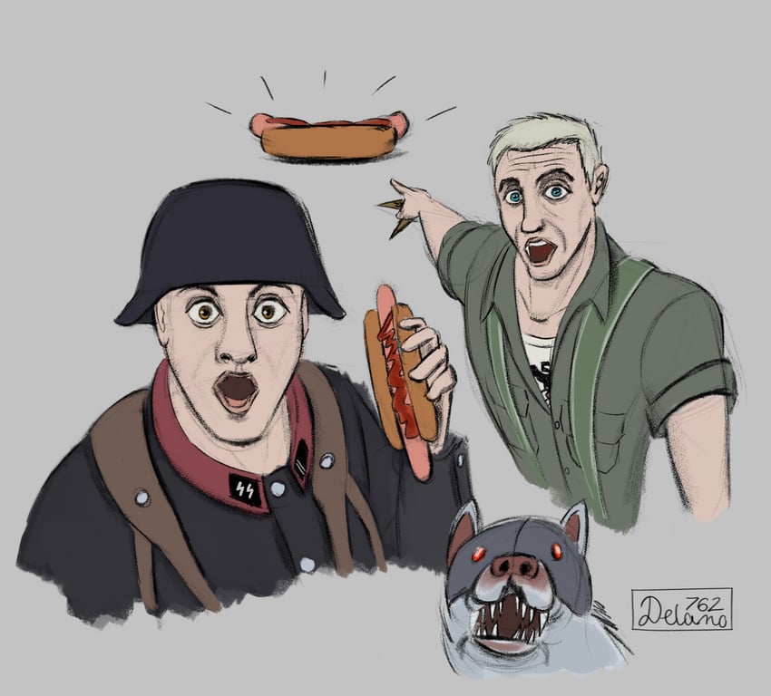 rudi jaeger (wolfenstein and 1 more) drawn by delano762