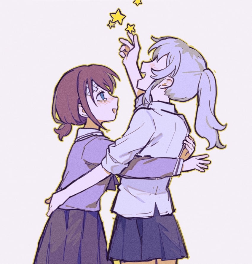 iseri nina and kawaragi momoka (girls band cry) drawn by rice_(somasuki_77)