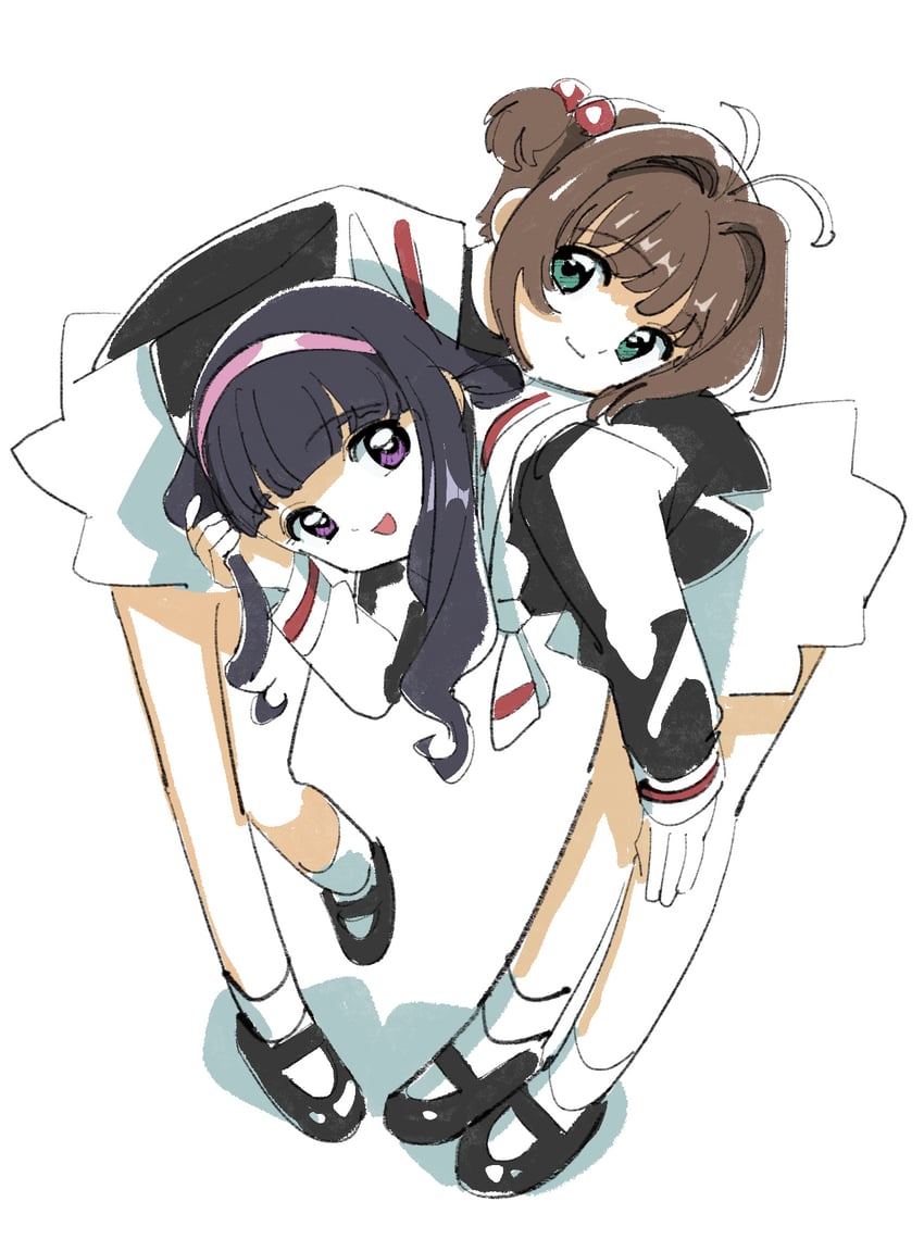 kinomoto sakura and daidouji tomoyo (cardcaptor sakura) drawn by nnn-ollll