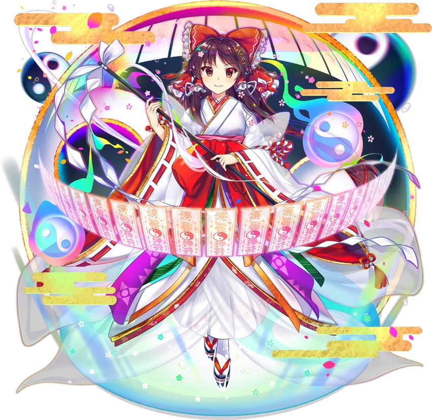 hakurei reimu (touhou and 1 more) drawn by rotte_(1109)