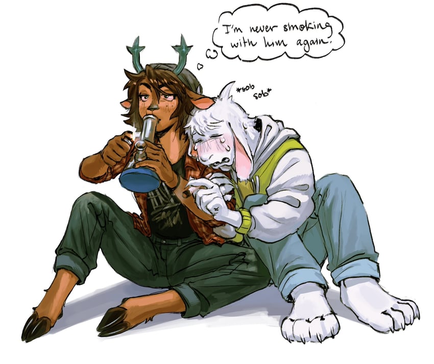 asriel dreemurr and december holiday (deltarune) drawn by pump_upthejam
