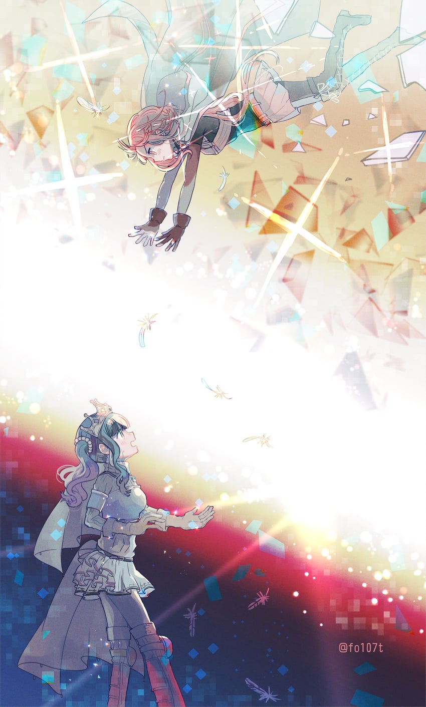 tamaki iroha and futaba sana (mahou shoujo madoka magica and 1 more) drawn by totte