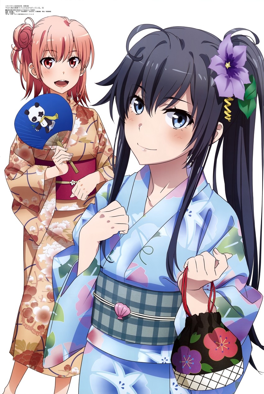 yukinoshita yukino and yuigahama yui (megami magazine and 1 more) drawn by tanaka_yuuichi